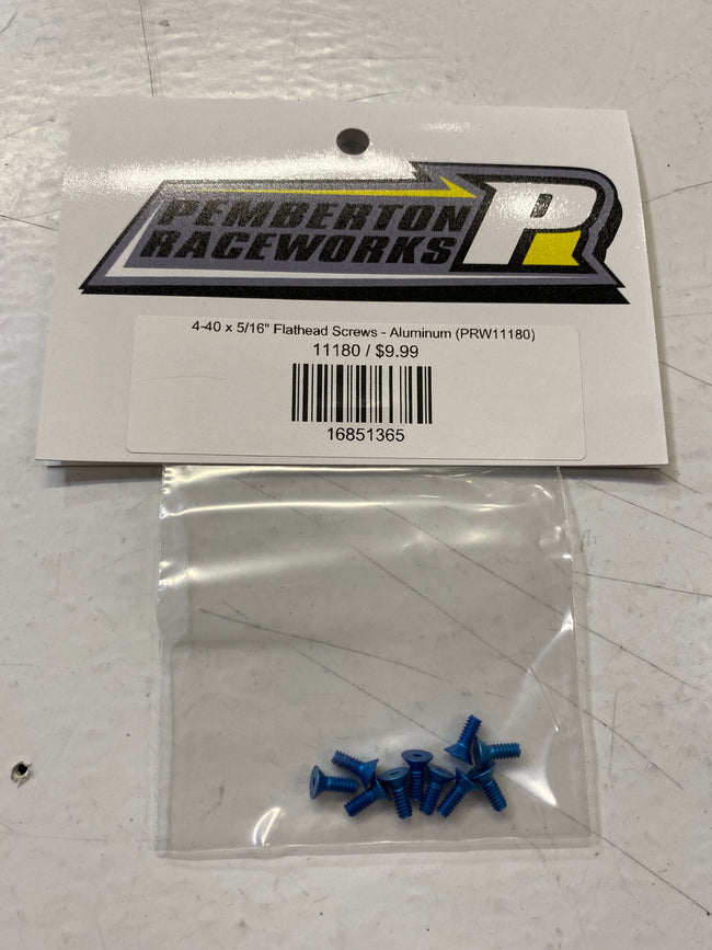 4-40 x 5/16" Flathead Screws - Aluminum (PRW11180)