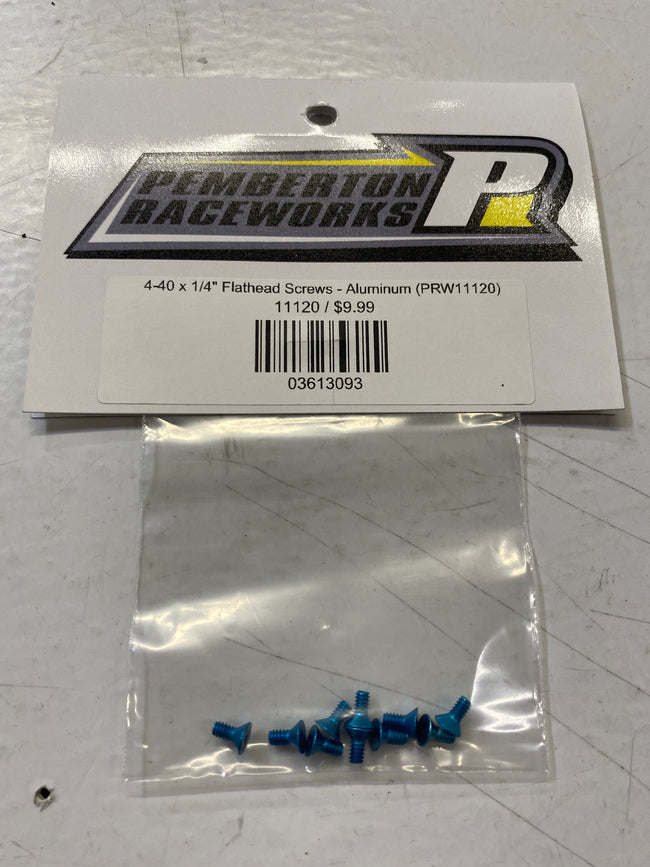 4-40 x 1/4" Flathead Screws - Aluminum (PRW11120)