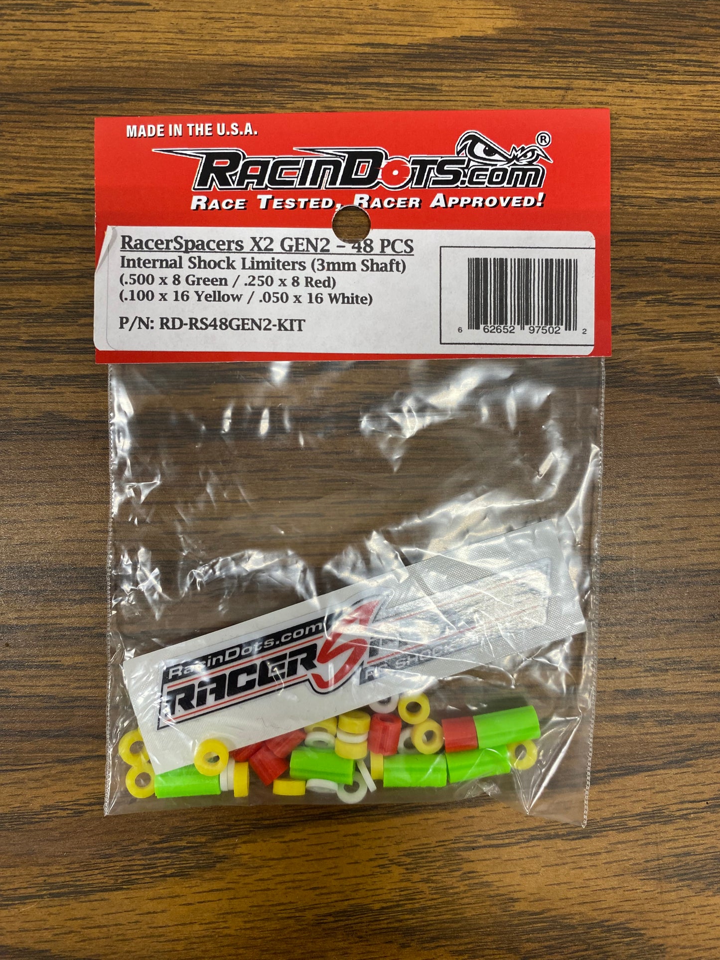 RacinDots RacerSpacers "GEN 2" RC Shock Internal Limiters (3mm Shock Shaft - 48pcs)