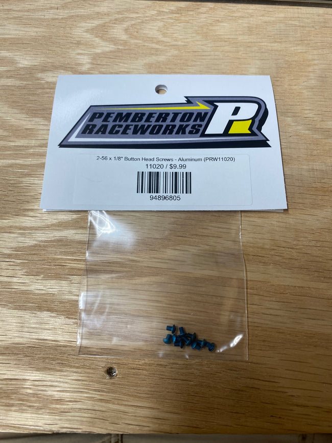 2-56 x 1/8" Button Head Screws - Aluminum (PRW11020)