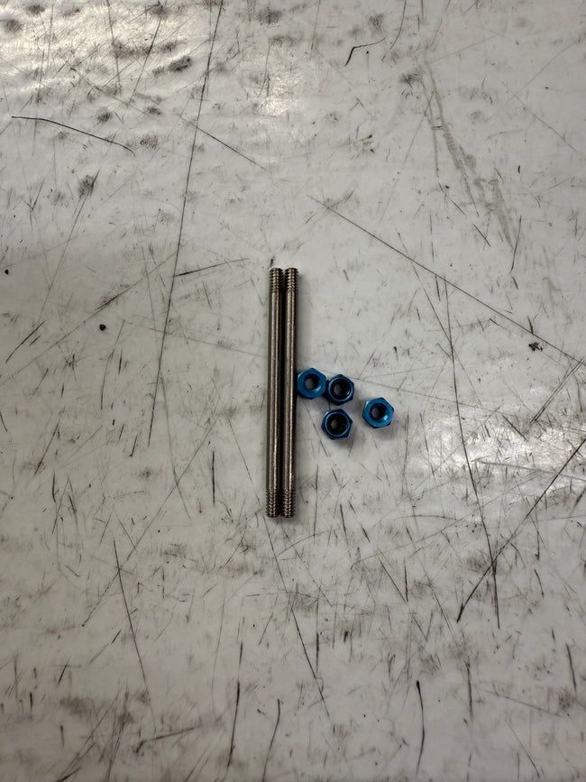 Threaded Upper Arm Hinge Pins w/ Hardware - Titanium